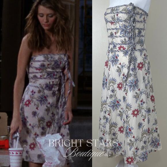 Rare Strapless Floral Dress ASO Marissa Cooper The OC Mischa Barton Vintage Y2K - Picture 3 of 10